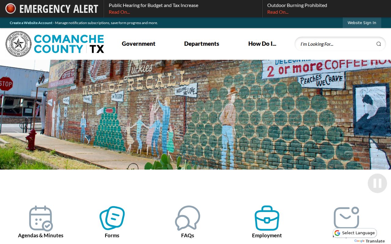 Official Comanche County government website